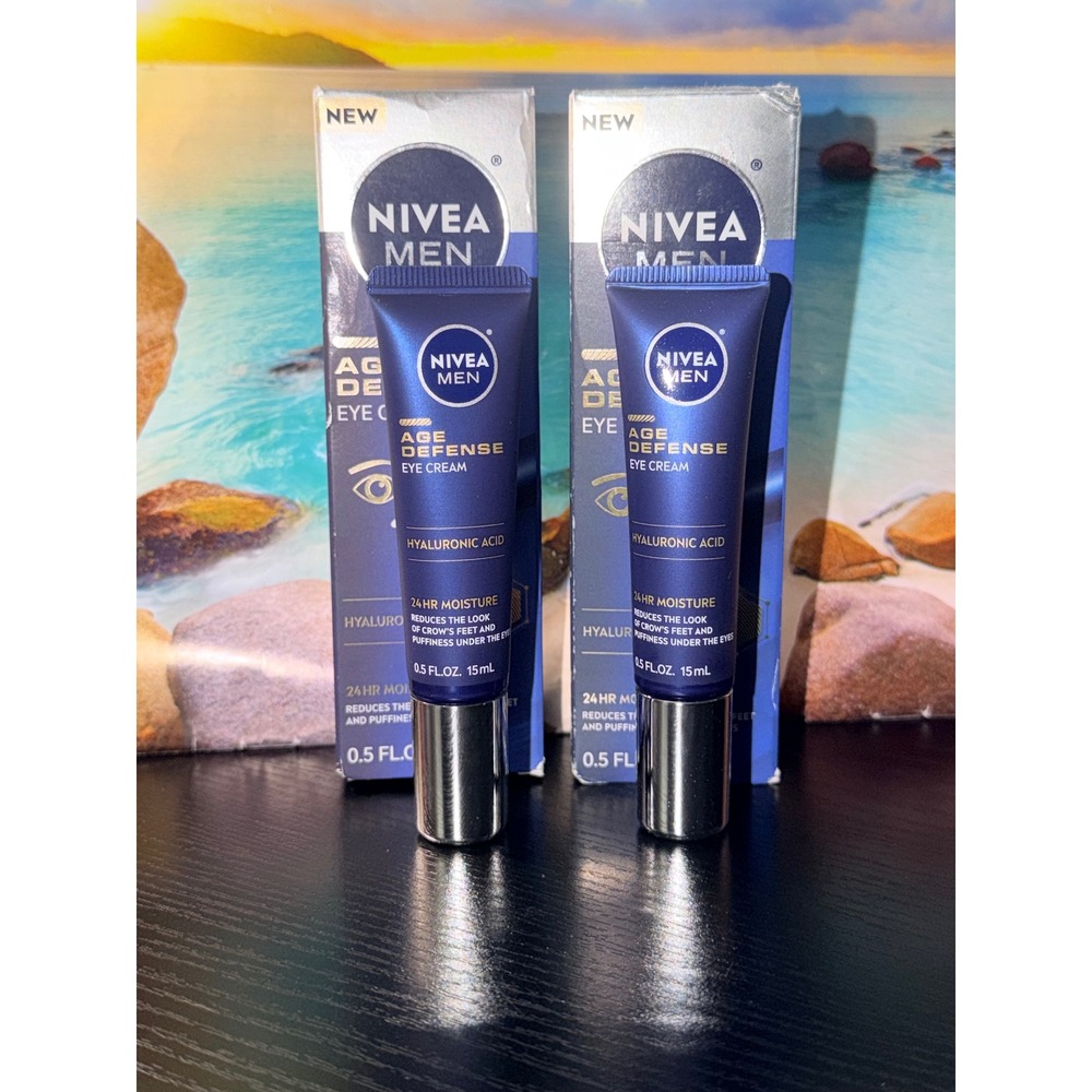 Nivea Men Age Defense Eye Cream Hyaluronic Acid 2 Pack NEW